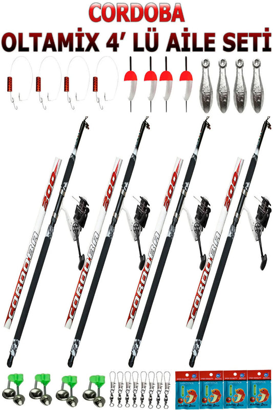 500 TL değerinde SIRT ÇANTASI HEDİYELİ 4’lü Aile Seti Ranger 5000 Makina CORDOBA 3m + 75-200 gr Atarlı Teleskopik Kamış 2