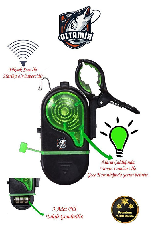 Mandallı Balık Alarmı Işıklı Harika Kaliteli