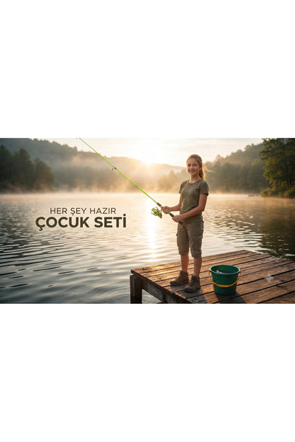 GENÇ OLTA TAKIM 75-150 GR ATARLI FULL SET TAŞIMA ÇANTASI DAHİL HAZIR SET -YEŞİL UYUMU- TURUNCU KAMIŞ TURUNCU MAKARA 100 adet Solunca Yem Hediye 6