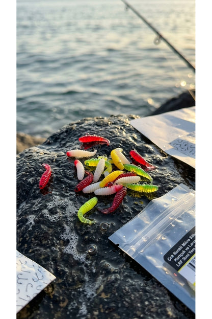 Çok Renkli Mikro Silikon Kurtçuk ve Larva LRF Suni Yem Seti 4