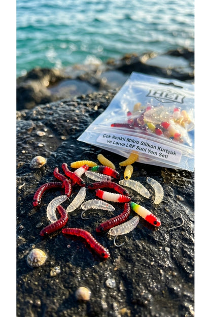 Çok Renkli Mikro Silikon Kurtçuk ve Larva LRF Suni Yem Seti 6