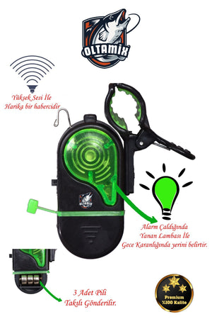 Mandallı Balık Alarmı Işıklı Harika Kaliteli