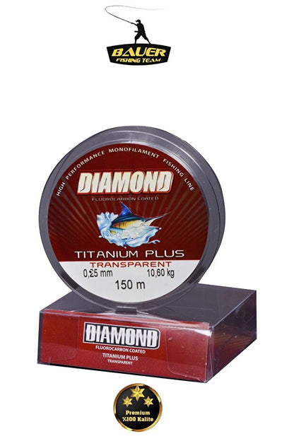 BAUER Diamond Power Titanium Plus Süper Kalite Misina 150 Metre Fluorocarbon